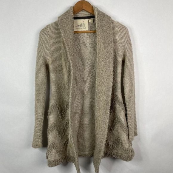 Angel Of?The North ?Anthropologie  Equinox Wool Chevron Knit Open - Picture 2 of 7